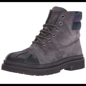 Nine West Grey Suede Combat Boots Bootie Sz 8.5